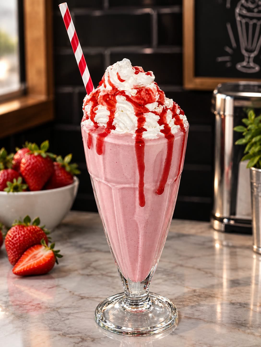 Batido de fresa con nata